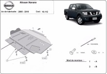 Plieninė variklio apsauga Nissan Navara (2005-2015)