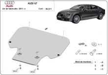 Plieninė pavarų dėžės apsauga Audi A7 (2011-2018)