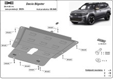 Plieninė variklio apsauga Dacia Bigster 4x2 (2025-2026)