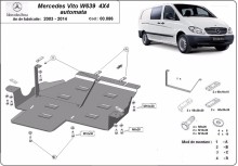 Plieninė pavarų dėžės apsauga Mercedes Vito W639 - 4x4 - automatinė pavarų dėžė (2003-2014)