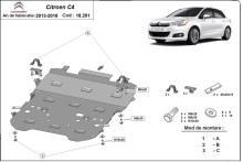 Plieninė variklio apsauga Citroen C4 (2013-2018)