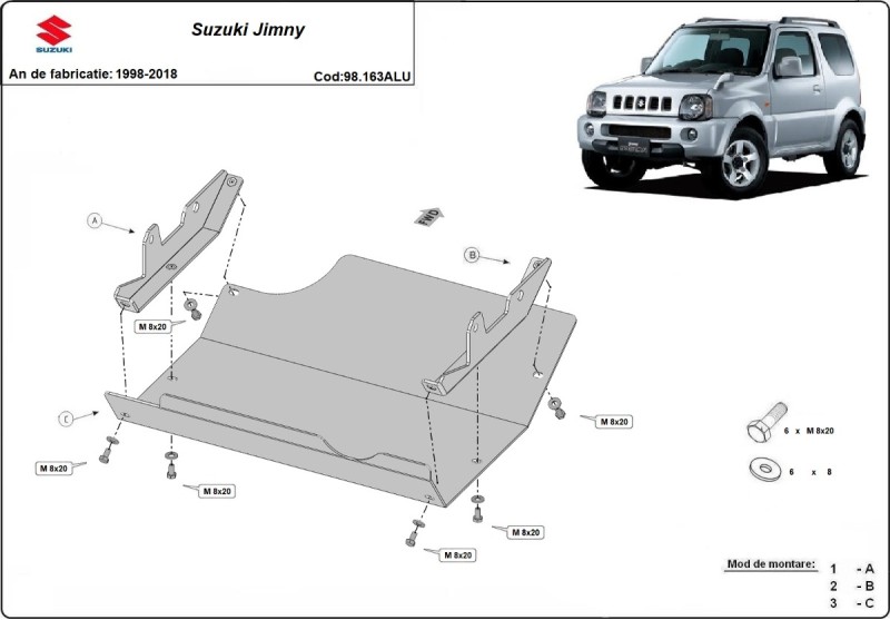 Aliumininė variklio apsauga Suzuki Jimny (1998-2018)