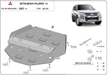 Plieninė pavarų dėžės apsauga Mitsubishi Pajero 4 (V80, V90) (2007-2021)