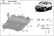 Plieninė variklio apsauga Peugeot Rifter (2018-2026)