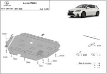 Plieninė variklio apsauga Lexus CT200H (2011-2026)