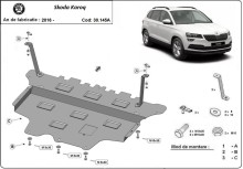Plieninė variklio apsauga Skoda Karoq - automatinė pavarų dėžė (2016-2026)