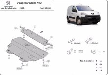 Plieninė variklio apsauga Peugeot Partner (2008-2020)