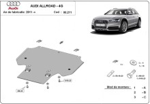 Plieninė pavarų dėžės apsauga Audi All Road A6 (2011-2018)