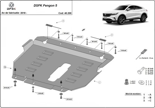 Plieninė variklio apsauga Dfsk Fengon 5 (2018-2026) Plieninė variklio apsauga Dfsk Fengon 5 (2018-2026)