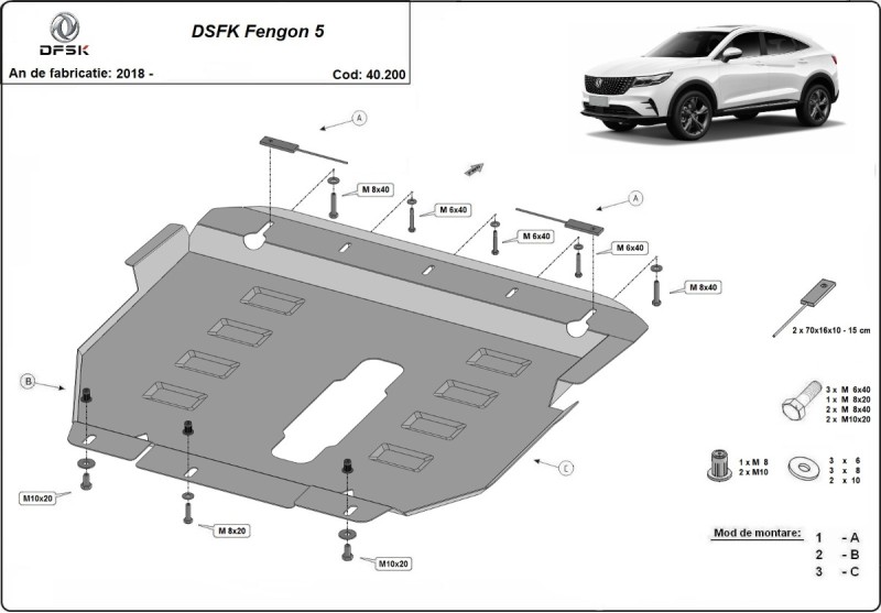 Plieninė variklio apsauga Dfsk Fengon 5 (2018-2026)