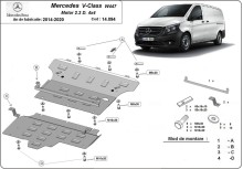 Plieninė variklio apsauga Mercedes V-Class W447, 2.2 D, 4x4 (2014-2020)
