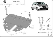 Plieninė variklio apsauga Skoda Fabia 1 (1999-2007)