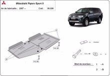 Plieninė pavarų dėžės apsauga Mitsubishi Pajero Sport 2 (2008-2016)