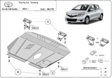 Plieninė variklio apsauga Toyota Yaris (2011-2020)
