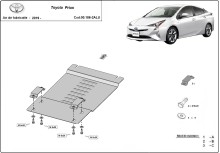 Aliumininė katalizatoriaus apsauga Toyota Prius (2019-2026)