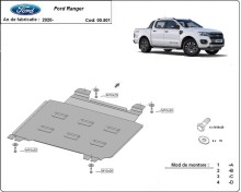 Plieninė pavarų dėžės apsauga Ford Ranger (2020-2023)