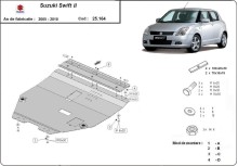Plieninė variklio apsauga Suzuki Swift 2 (2005-2010)