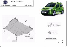 Plieninė variklio apsauga Fiat Fiorino (2007-2021)