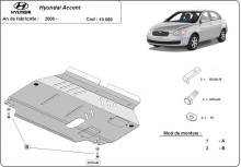 Plieninė variklio apsauga Hyundai Accent (2005-2010)