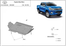 Aliumininė variklio apsauga Toyota Hilux Revo (2016-2026)