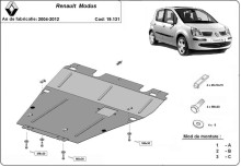 Plieninė variklio apsauga Renault Modus (2004-2012)