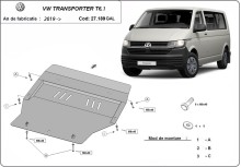 Plieninė cinkuota variklio apsauga Volkswagen Transporter T6.1 (2019-2022)