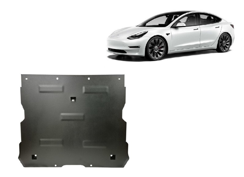 Plieninė priekinio elektros variklio apsauga Tesla Model Y AWD (2020-2023)