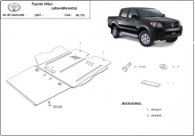 Plieninė diferencialo apsauga Toyota Hilux (2004-2015)
