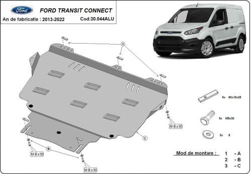 Aliumininė variklio apsauga Ford Transit Connect (2013-2022) Aliumininė variklio apsauga Ford Transit Connect (2013-2022)