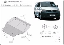Aliumininė variklio apsauga Volkswagen Transporter T5 (2003-2015)