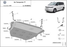 Plieninė cinkuota variklio apsauga Volkswagen Transporter T7 (2023-2026)