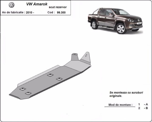 Plieninė kuro bako apsauga Volkswagen Amarok (2010-2026) Plieninė kuro bako apsauga Volkswagen Amarok (2010-2026)