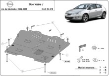 Plieninė variklio apsauga Opel Astra J (2009-2015)