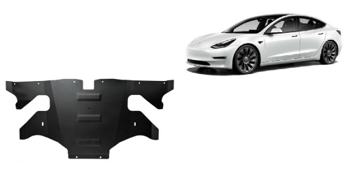 Plieninė galinio elektros variklio apsauga Tesla Model 3 AWD (2017-2026)