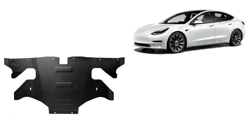 Plieninė galinio elektros variklio apsauga Tesla Model 3 AWD (2017-2026)