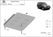 Plieninė pavarų dėžės apsauga Hyundai Terracan (2001-2007)