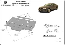 Plieninė automatinės pavarų dėžės apsauga Skoda Superb (2001-2008)