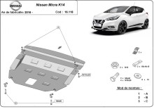 Plieninė variklio apsauga Nissan Micra (2016-2026)