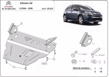 Plieninė variklio apsauga Citroen C4 (2004-2008)