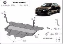 Plieninė variklio apsauga Skoda Superb - mechaninė pavarų dėžė (2015-2024)
