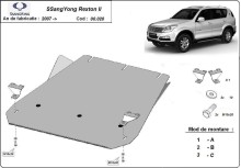 Plieninė pavarų dėžės apsauga SsangYong Rexton 2 (2007-2017)