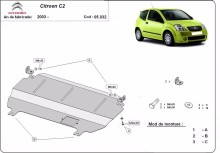 Plieninė variklio apsauga Citroen C2 (2003-2009)