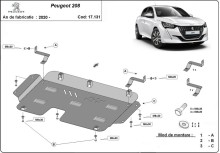 Plieninė variklio apsauga Peugeot 208 (2019-2026)