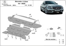 Plieninė variklio apsauga Mercedes C-Class W205 4x4 (2014-2021)