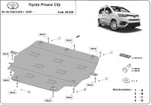 Plieninė variklio apsauga Toyota Proace City (2020-2026)