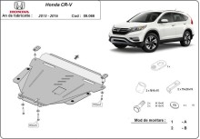Plieninė variklio apsauga Honda CR-V (2013-2016)