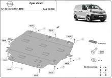 Plieninė variklio apsauga Opel Vivaro (2019-2026)