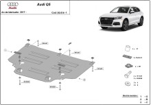 Plieninė pavarų dėžės apsauga Audi Q5 (2017-2025)