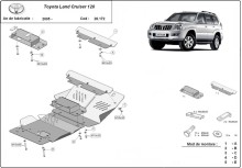 Aliumininė variklio apsauga Toyota Land Cruiser J120 (2002-2009)