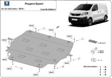 Aliumininė variklio apsauga Peugeot Expert (2016-2026)